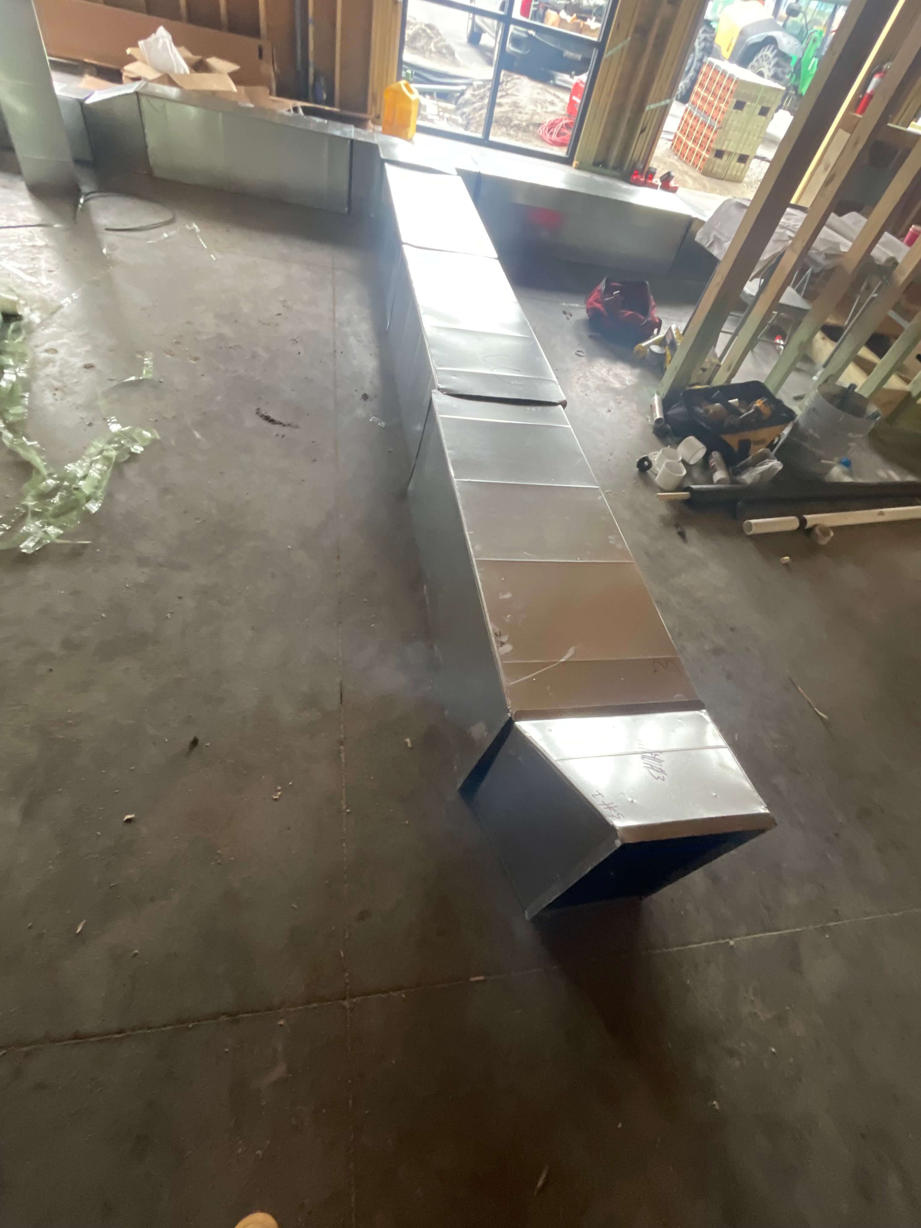 Custom sheet metal duct run layout